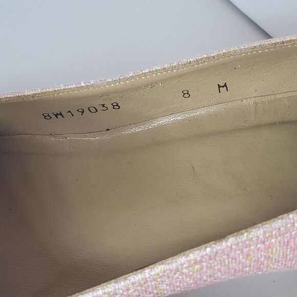 Stuart Weitzman Womens Sz 8 Pink Leather Pointed Toe Heels Plaid - Picture 8 of 9
